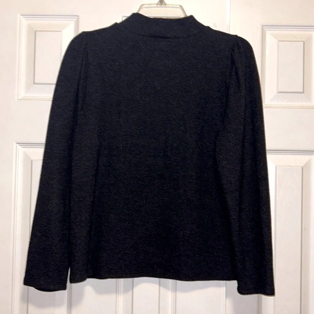 Madewell (Re)sourced Plush Mockneck Puff-Sleeve Top - Size Medium